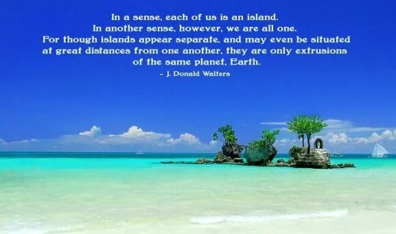 In a sense, each of us is an island Quote