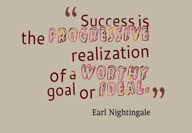 success is the progressive realization of a worthy goal..