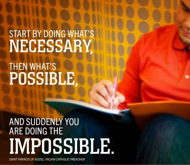 Start by doing what is necessary…