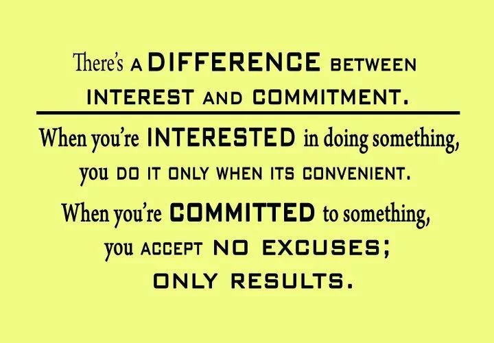 Difference between interest and commitment