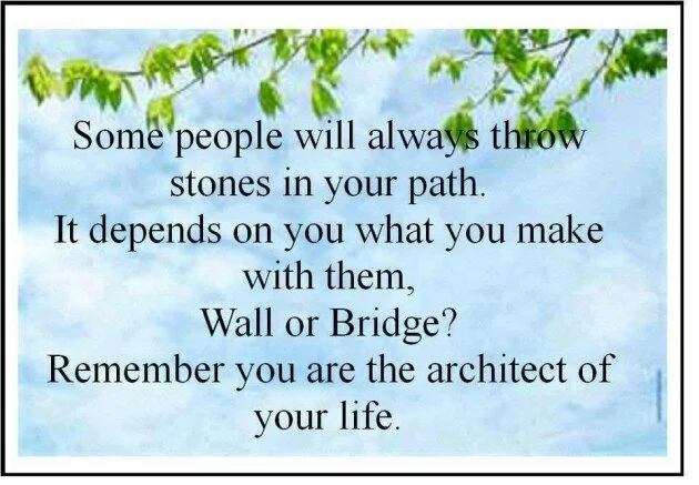 Some people will always throw stones in your path