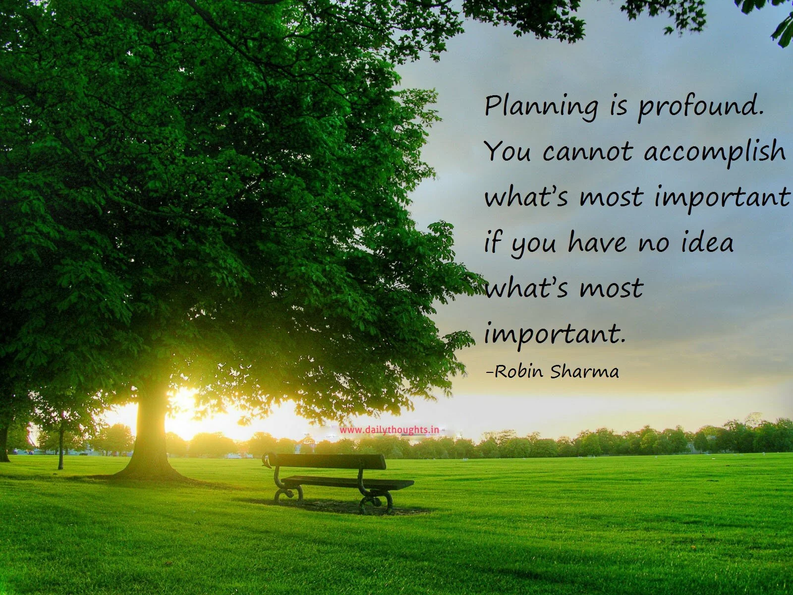Planning is profound..
