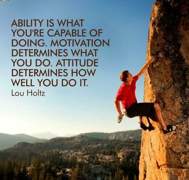 Ability is what you are capable of doing ..