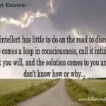 The intellect has little to do on the road to discovery