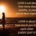 Love is not about how many days quote with image