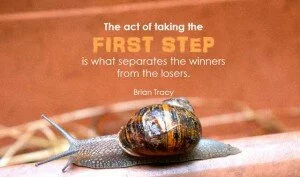 The act of taking the first step…