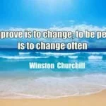 To improve is to change; to be perfect is to change often