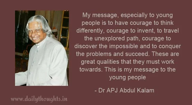 abdul kalam quote for students, abdul kalam message