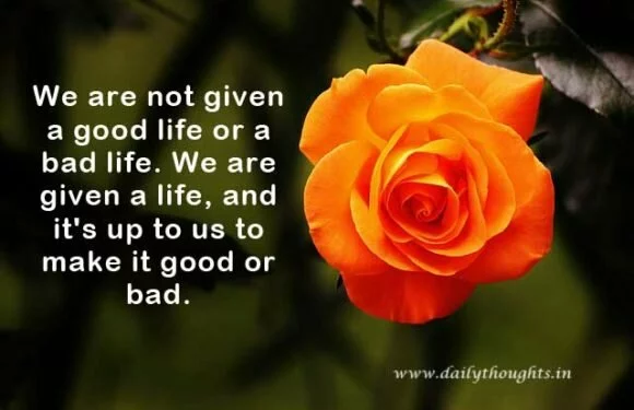 We are not given a good life or a bad life